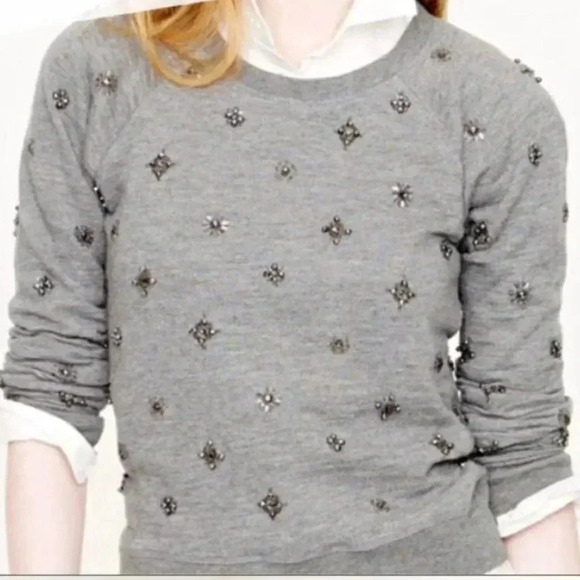 J.Crew Jeweled Sweatshirt - Picture 1 of 9